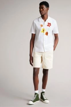 Ted Baker White Walmond Revere Floral Applique Shirt -Tedbaker Sales 2024 unnamed file 1881