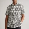 Ted Baker Caird Black Short Sleeve Retro Geo Printed Shirt -Tedbaker Sales 2024 unnamed file 1898
