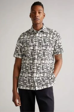 Ted Baker Caird Black Short Sleeve Retro Geo Printed Shirt -Tedbaker Sales 2024 unnamed file 1903