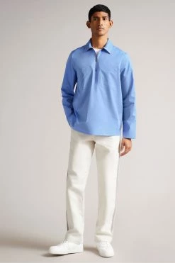 Ted Baker Bretonn Blue Zipped Overshirt -Tedbaker Sales 2024 unnamed file 1918