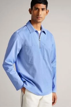 Ted Baker Bretonn Blue Zipped Overshirt -Tedbaker Sales 2024 unnamed file 1921
