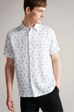 Ted Baker Charon White Short Sleeve Carrot Print Shirt