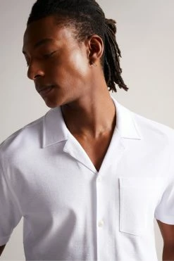 Ted Baker Chatley White Short Sleeve Jersey Pique Shirt -Tedbaker Sales 2024 unnamed file 1959