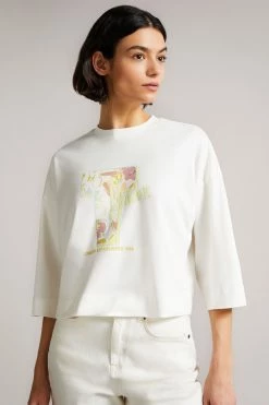 Ted Baker White Medeia Cropped Tee