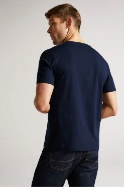 Ted Baker Hawking Navy Blue Plain T-Shirt -Tedbaker Sales 2024 unnamed file 2031