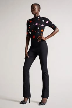 Ted Baker Lilyz Black High Neck Fitted T-Shirt -Tedbaker Sales 2024 unnamed file 2059