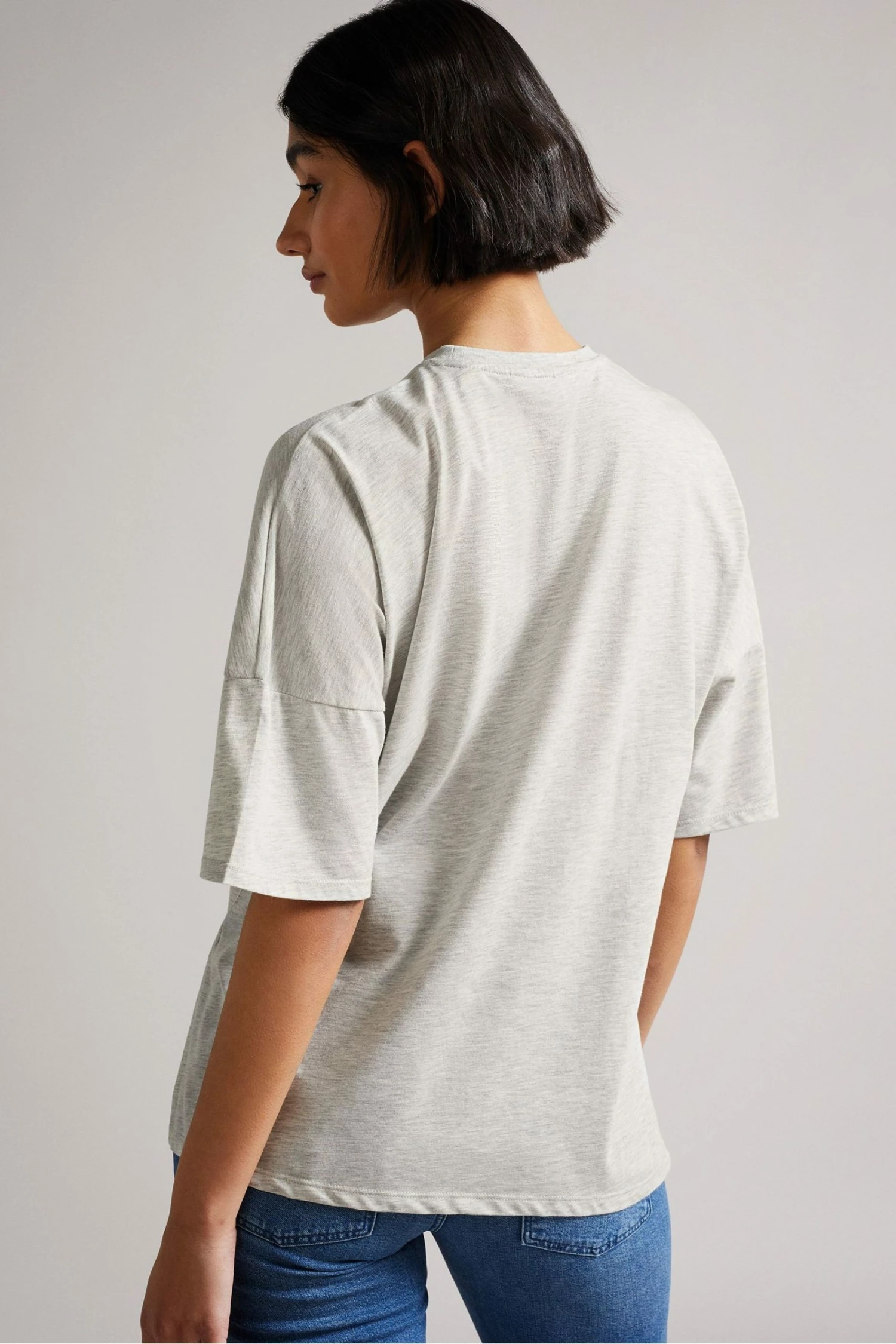 Ted Baker Mid-Grey Avann Cotton Boxy T-Shirt 4 Ted Baker Mid-Grey Avann Cotton Boxy T-Shirt - Image 2