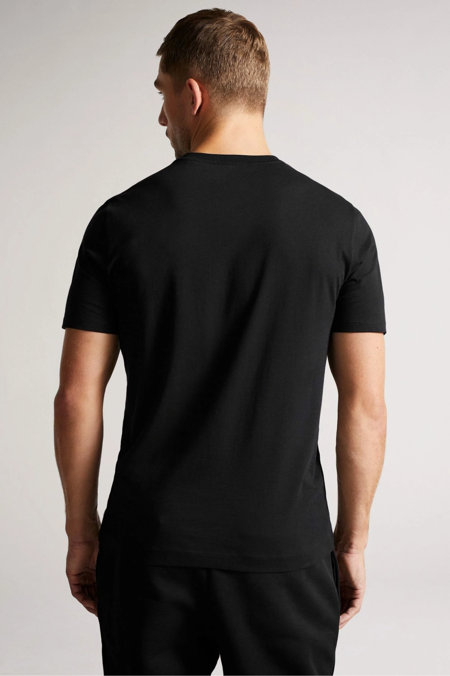 Ted Baker Hawking Black Plain T-Shirt 4 Ted Baker Hawking Black Plain T-Shirt - Image 2