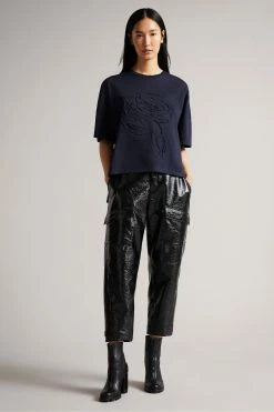 Ted Baker Blue Sandyz Dk Debossed Flower T-Shirt -Tedbaker Sales 2024 unnamed file 2150