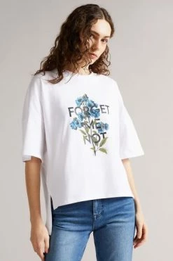 Ted Baker White Tomia Forget Me Not Graphic Tee -Tedbaker Sales 2024 unnamed file 2171