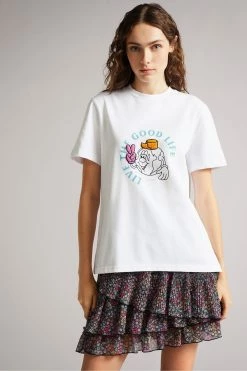 Ted Baker White Dainno Good Life Graphic T-Shirt