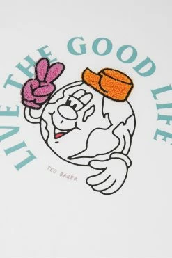 Ted Baker White Dainno Good Life Graphic T-Shirt -Tedbaker Sales 2024 unnamed file 2184
