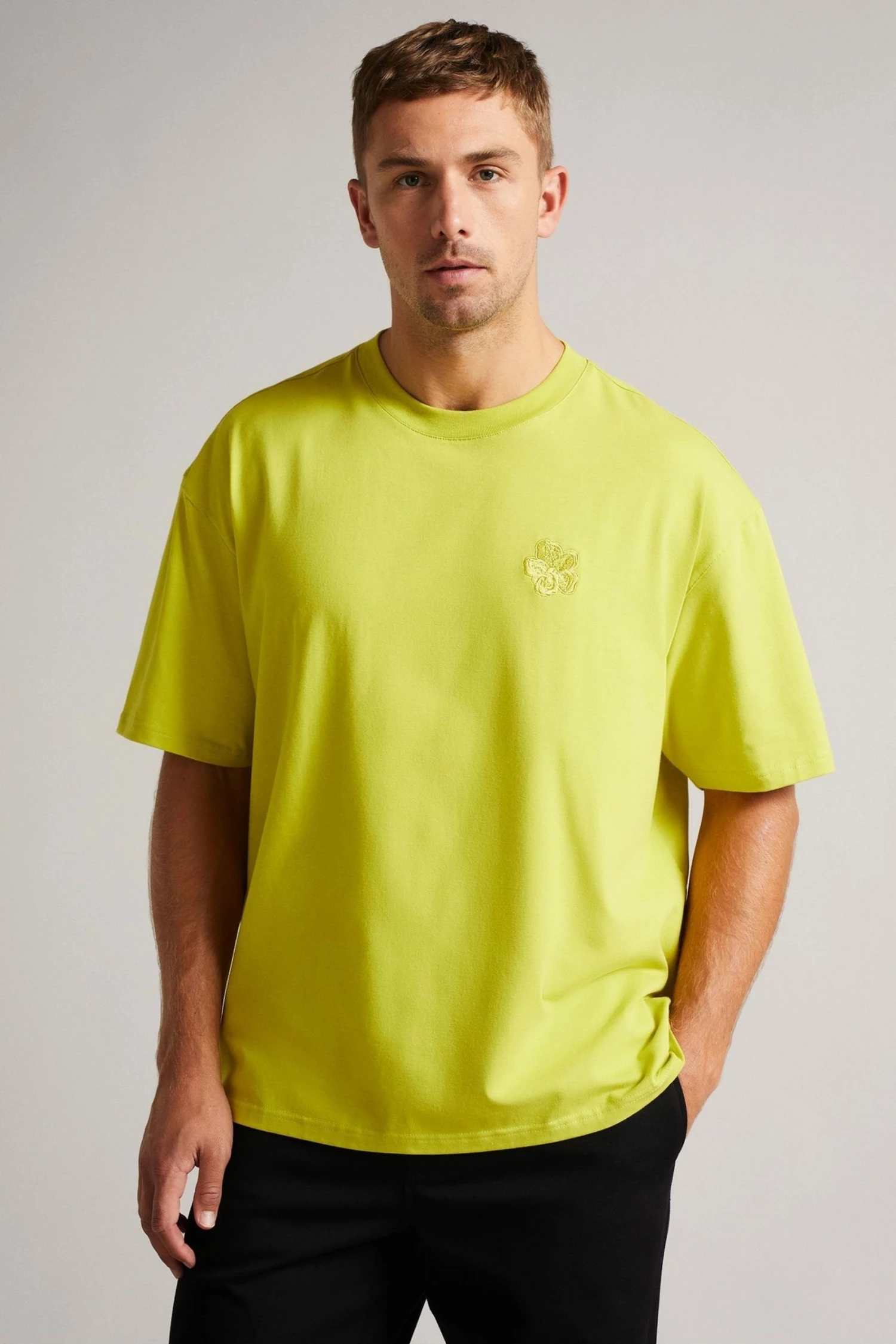 Ted Baker Dalas Lime Green Short Sleeve Heavy Weight Relaxed Fit T-Shirt 3 Ted Baker Dalas Lime Green Short Sleeve Heavy Weight Relaxed Fit T-Shirt