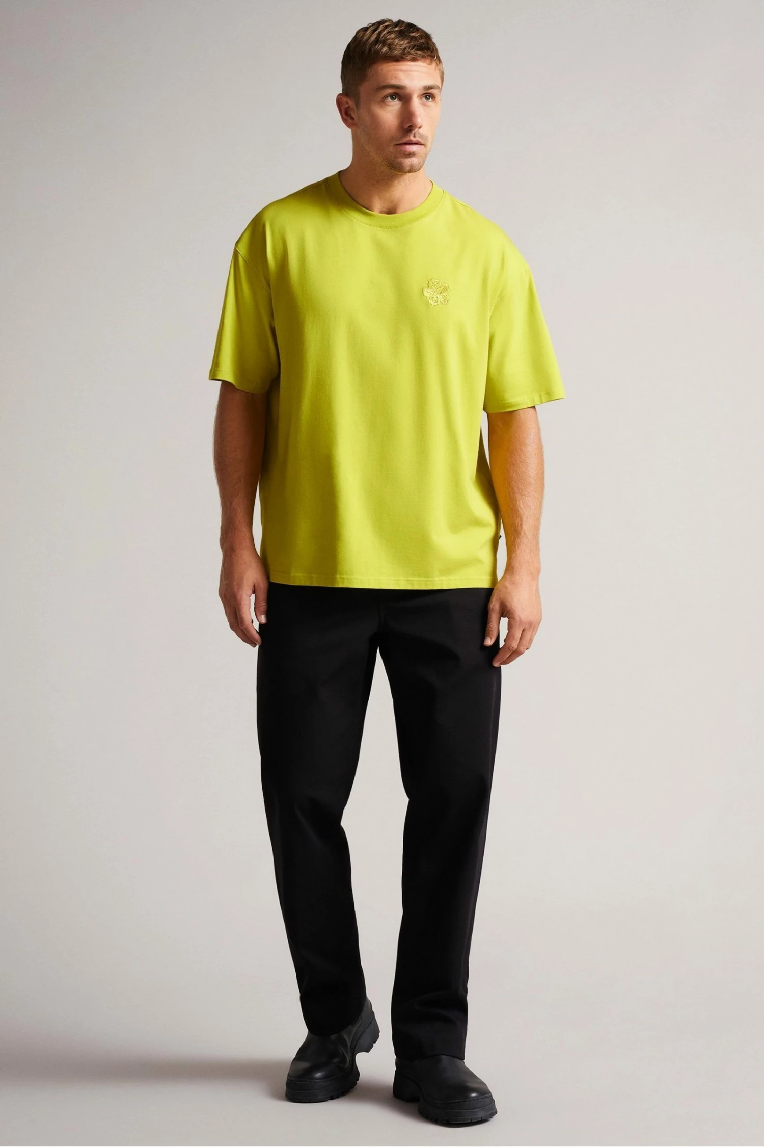 Ted Baker Dalas Lime Green Short Sleeve Heavy Weight Relaxed Fit T-Shirt 7 Ted Baker Dalas Lime Green Short Sleeve Heavy Weight Relaxed Fit T-Shirt - Image 5