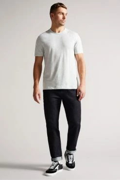 Ted Baker Hawking Grey Marl Short Sleeve Plain T-Shirt