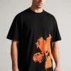 Ted Baker Polpero Black Short Sleeve Heavyweight Relaxed Fit Graphic T-Shirt -Tedbaker Sales 2024 unnamed file 2296