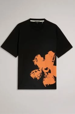 Ted Baker Polpero Black Short Sleeve Heavyweight Relaxed Fit Graphic T-Shirt -Tedbaker Sales 2024 unnamed file 2300