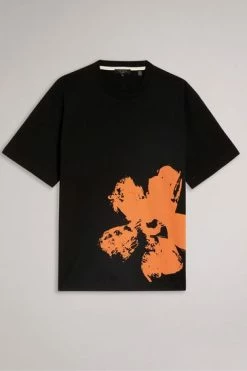 Ted Baker Polpero Black Short Sleeve Heavyweight Relaxed Fit Graphic T-Shirt -Tedbaker Sales 2024 unnamed file 2303