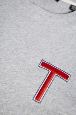 Ted Baker Grey Marl Tedford Short Sleeve Varsity 'T' T-Shirt -Tedbaker Sales 2024 unnamed file 2314