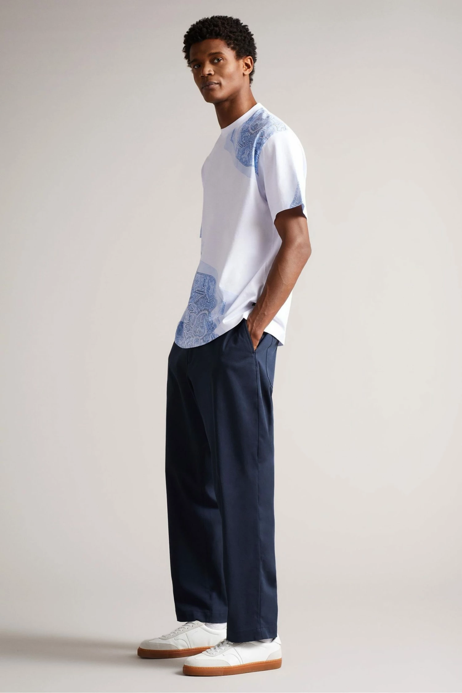 Ted Baker Sumatra White Short Sleeve Placement Paisley Printed T-Shirt 6 Ted Baker Sumatra White Short Sleeve Placement Paisley Printed T-Shirt - Image 4