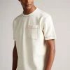 Ted Baker Artizan Ecru Cream Short Sleeve Textured T-Shirt -Tedbaker Sales 2024 unnamed file 2350