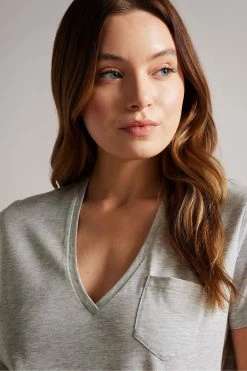 Ted Baker Grey Lovage Easy Fit V-Neck T-Shirt -Tedbaker Sales 2024 unnamed file 2371