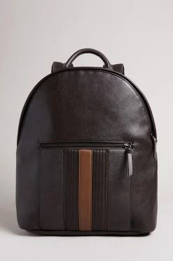 Ted Baker Brn-Choc Esentle Striped Pu Backpack