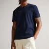 Ted Baker Kingsrd Navy Blue Short Sleeve Stripe Jacquard T-Shirt -Tedbaker Sales 2024 unnamed file 2451
