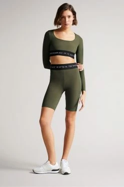 Ted Baker Acamarr Dark Green Long Sleeve Skinny Scoop Neck Top -Tedbaker Sales 2024 unnamed file 2468