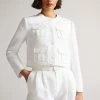 Ted Baker White Alera Cropped Boxy Jacket With Cargo Styling -Tedbaker Sales 2024 unnamed file 2509
