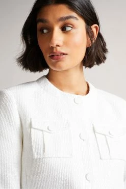 Ted Baker White Alera Cropped Boxy Jacket With Cargo Styling -Tedbaker Sales 2024 unnamed file 2512