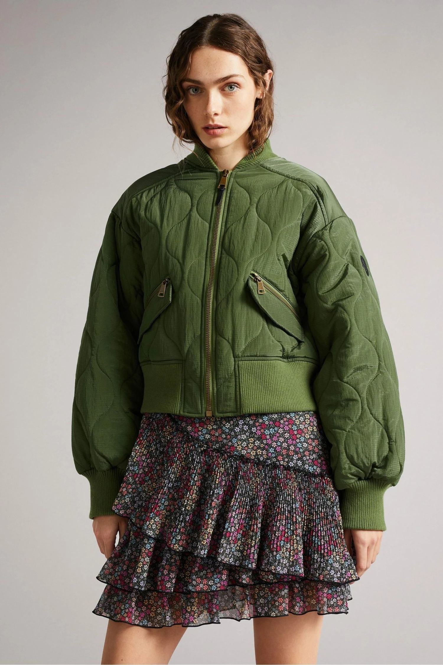 Ted Baker Green Aelexis Onion Quilted Bomber Jacket 4 Ted Baker Green Aelexis Onion Quilted Bomber Jacket - Image 2