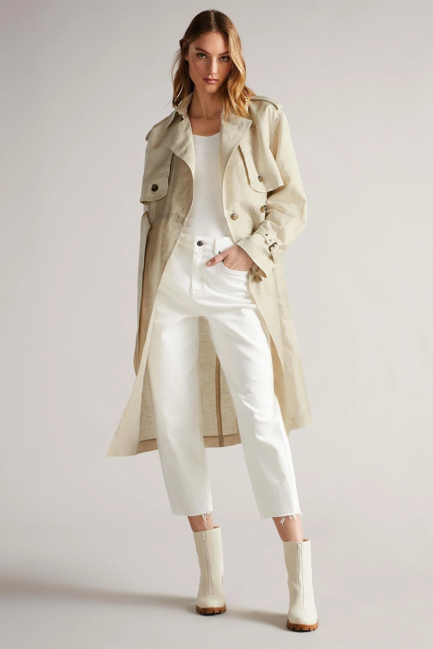Ted Baker Natural Saila Contrast Trench Jacket 3 Ted Baker Natural Saila Contrast Trench Jacket