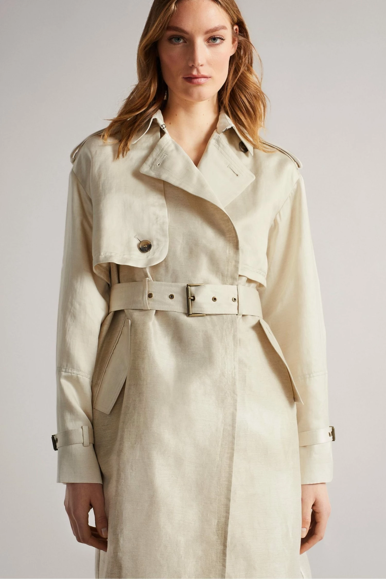 Ted Baker Natural Saila Contrast Trench Jacket 4 Ted Baker Natural Saila Contrast Trench Jacket - Image 2