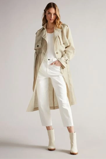 Ted Baker Natural Saila Contrast Trench Jacket 8 Ted Baker Natural Saila Contrast Trench Jacket - Image 6