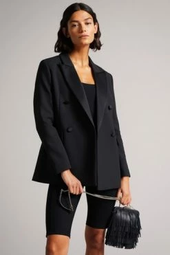 Ted Baker Black Blayce Double Breasted Peaked Lapel Blazer -Tedbaker Sales 2024 unnamed file 2634