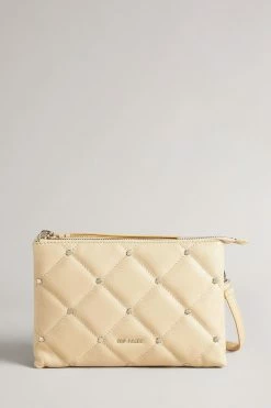Ted Baker Natural Parrker Quilted Studded Mini Cross-Body Bag