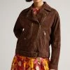 Ted Baker Oversized Tiffniy Dk-Brown Suede Biker Jacket -Tedbaker Sales 2024 unnamed file 2693