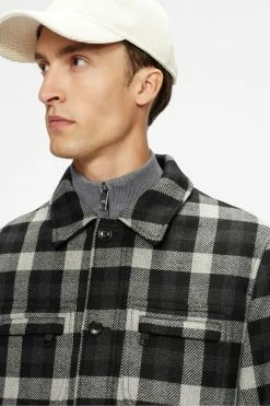 Ted Baker Grey Incline Checked Wool Wadded Overshirt -Tedbaker Sales 2024 unnamed file 2707