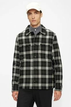 Ted Baker Grey Incline Checked Wool Wadded Overshirt -Tedbaker Sales 2024 unnamed file 2709