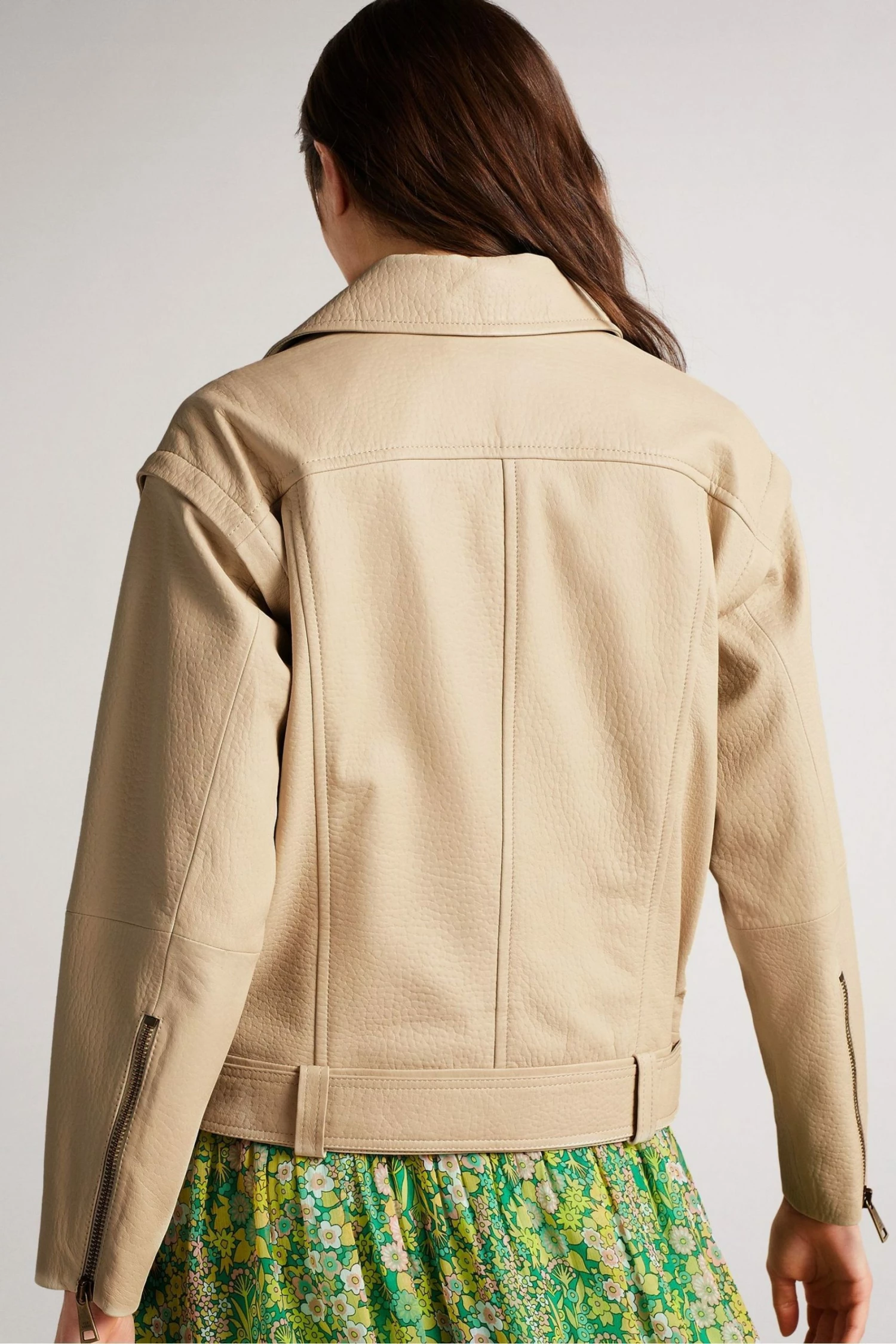 Ted Baker Valerii Ivory Oversized Biker Jacket 4 Ted Baker Valerii Ivory Oversized Biker Jacket - Image 2