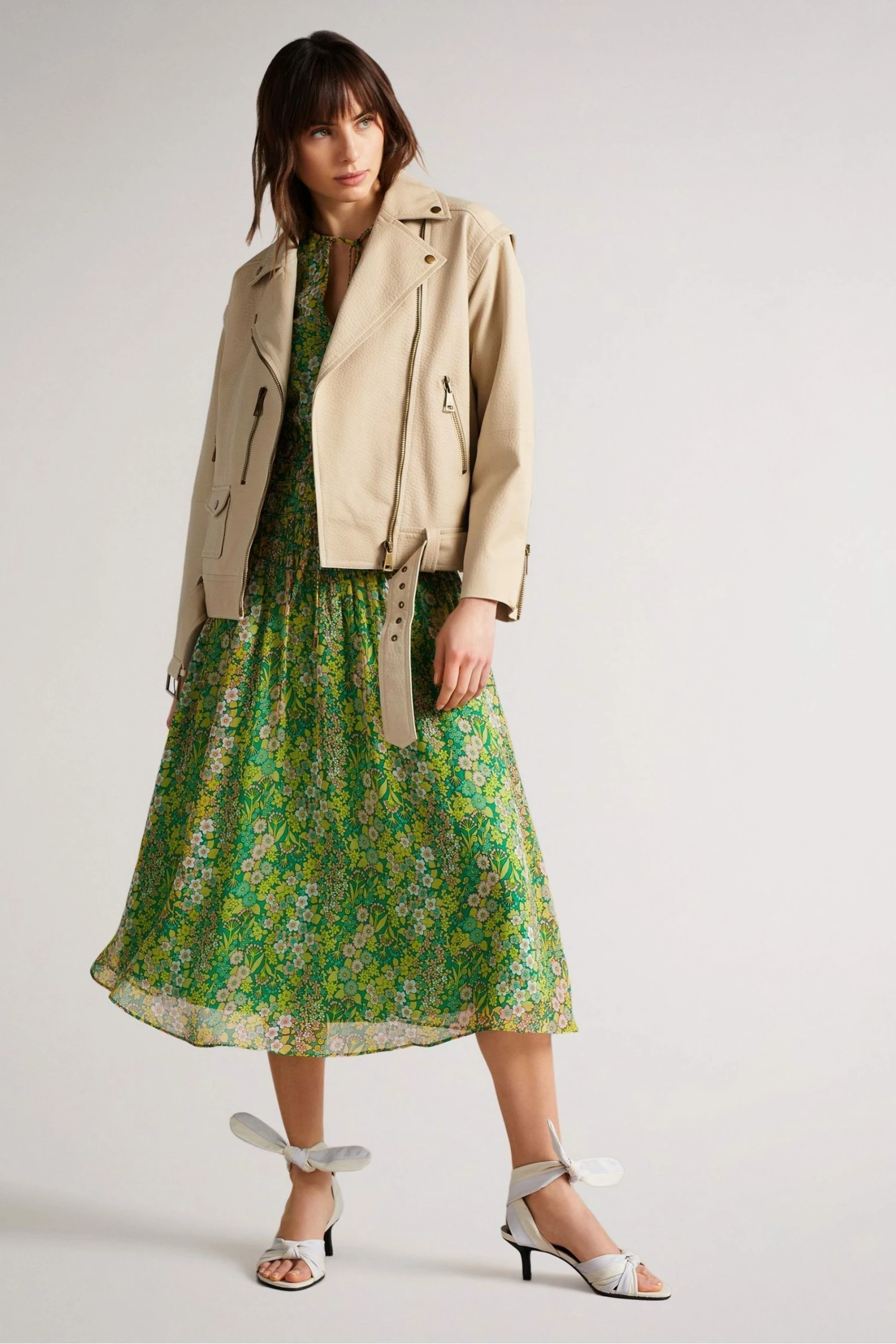 Ted Baker Valerii Ivory Oversized Biker Jacket 5 Ted Baker Valerii Ivory Oversized Biker Jacket - Image 3