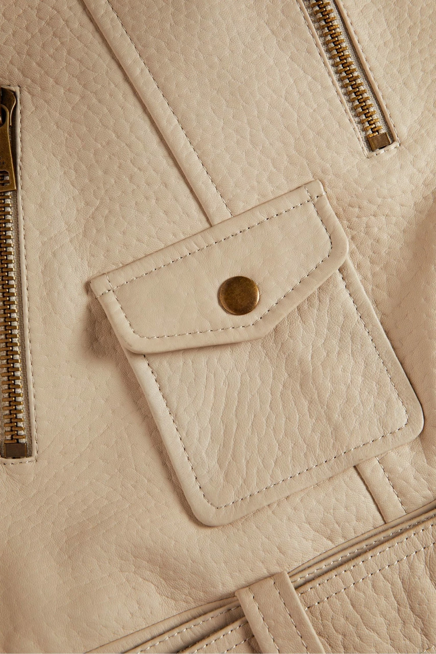 Ted Baker Valerii Ivory Oversized Biker Jacket 7 Ted Baker Valerii Ivory Oversized Biker Jacket - Image 5