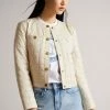 Ted Baker Cream Jozlyn Ivory Cropped Quilted Leather Jacket -Tedbaker Sales 2024 unnamed file 2753