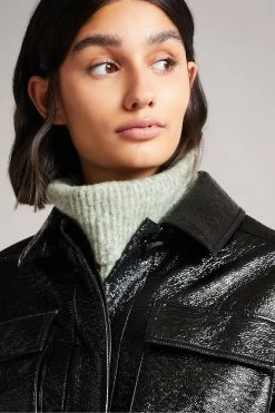 Ted Baker Black Foziey Textured Vinyl Field Jacket -Tedbaker Sales 2024 unnamed file 2775