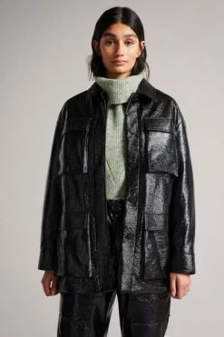 Ted Baker Black Foziey Textured Vinyl Field Jacket -Tedbaker Sales 2024 unnamed file 2777