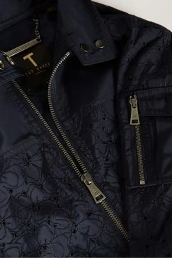 Ted Baker Navy Blue Larsine Coated Lace Jacket -Tedbaker Sales 2024 unnamed file 2798