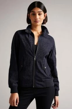 Ted Baker Navy Blue Larsine Coated Lace Jacket -Tedbaker Sales 2024 unnamed file 2800