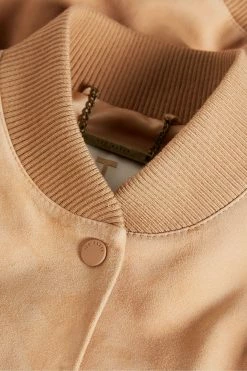 Ted Baker Benia Brown Cropped Suede Deep Rib Bomber Jacket -Tedbaker Sales 2024 unnamed file 2810