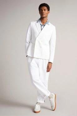 Ted Baker Ithon White Ottoman Double Breasted Blazer -Tedbaker Sales 2024 unnamed file 2821